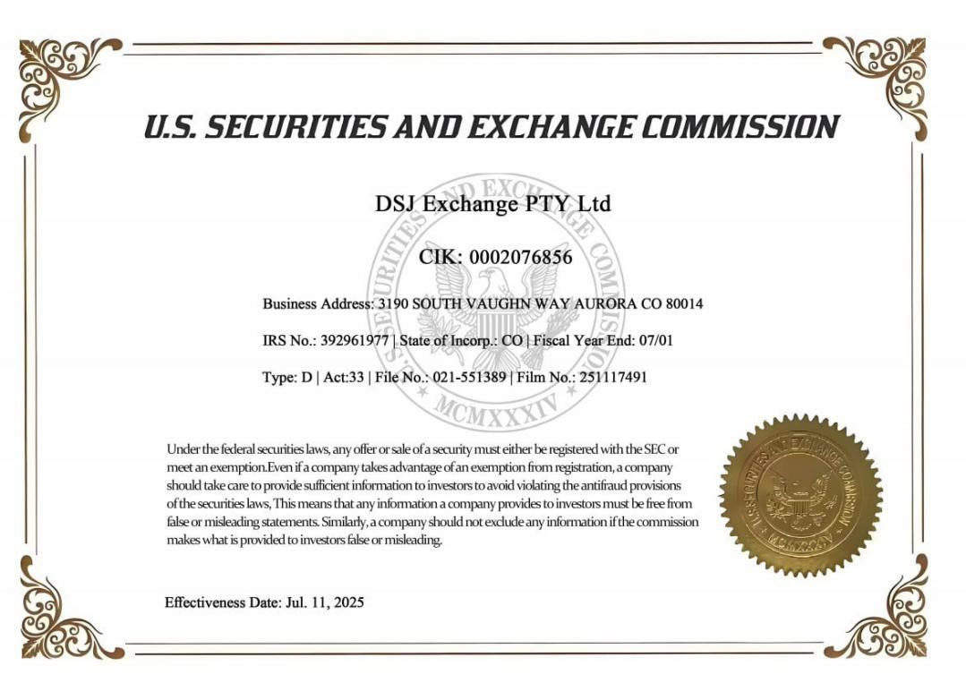 SEC Certificate
